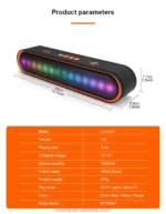 Kisonli Wireless Bluetooth Longbar Speaker Led-915