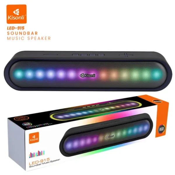 Kisonli Wireless Bluetooth Longbar Speaker Led-915