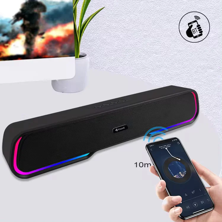 Kisonli Led-913 Sound Bar Bluetooth Gaming Colorful Light Speaker With Rgb Light