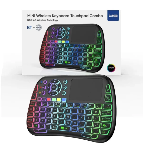 M9 Bluetooth Mini Wireless Keyboard 7 Backlit 2.4g Air Mouse Remote Touchpad