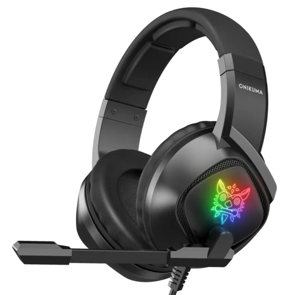 Onikuma K19 Rgb Wired Stereo Gaming Headset True Noise Cancellation, Usb+3.5mm Audio Plug For Ps4/pc/xbox One Controller/laptop, Black