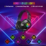 Onikuma K19 Rgb Wired Stereo Gaming Headset True Noise Cancellation, Usb+3.5mm Audio Plug For Ps4/pc/xbox One Controller/laptop, Black