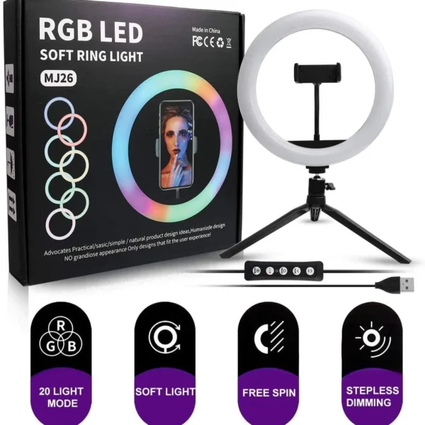 26cm Mj26 10.2 Rgb Led Soft Ring Light