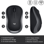 Logitech M185 Wireless Mouse, 2.4ghz With Usb Mini Receiver